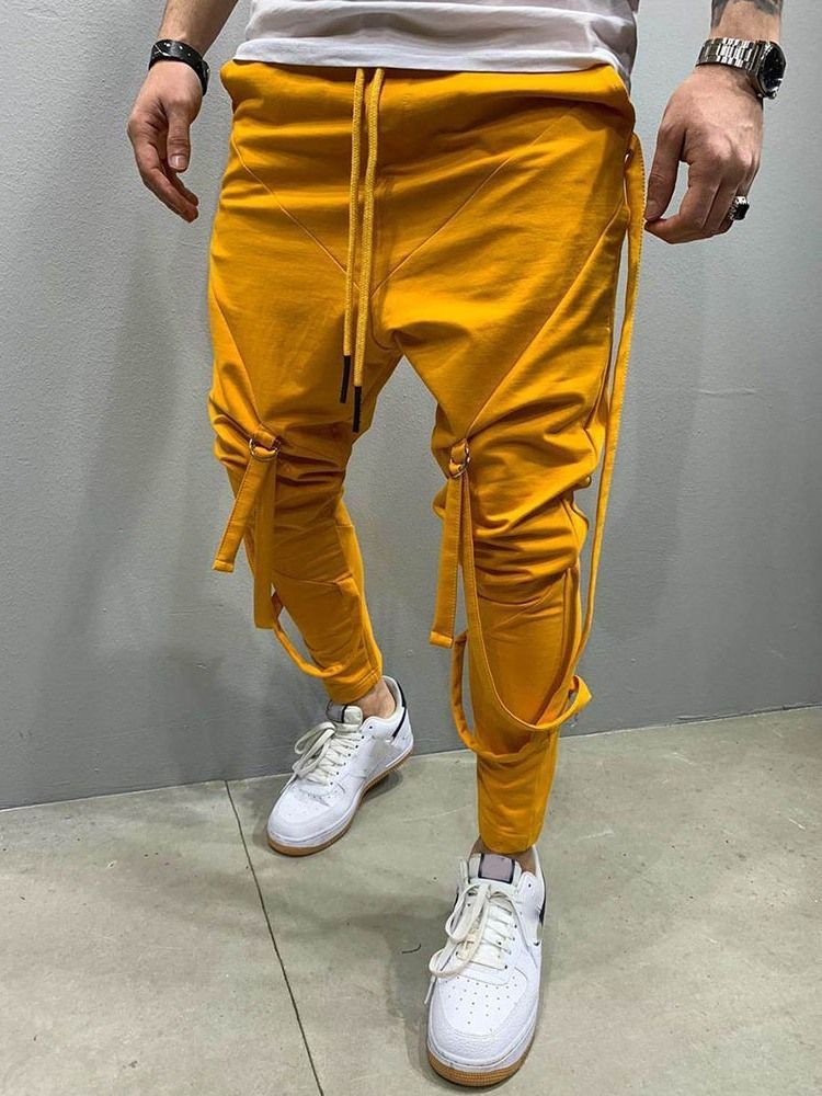 Männer Schlichte Bleistifthose Zum Schnüren Hip Hop Freizeithose