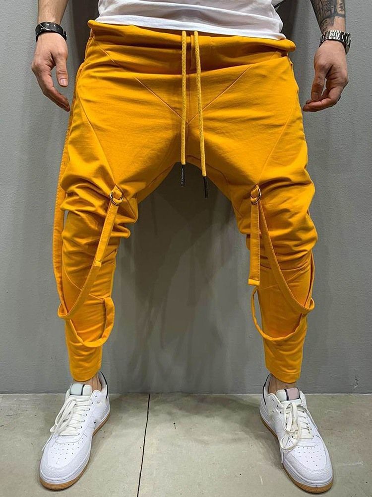 Männer Schlichte Bleistifthose Zum Schnüren Hip Hop Freizeithose