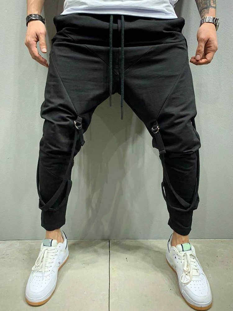 Männer Schlichte Bleistifthose Zum Schnüren Hip Hop Freizeithose