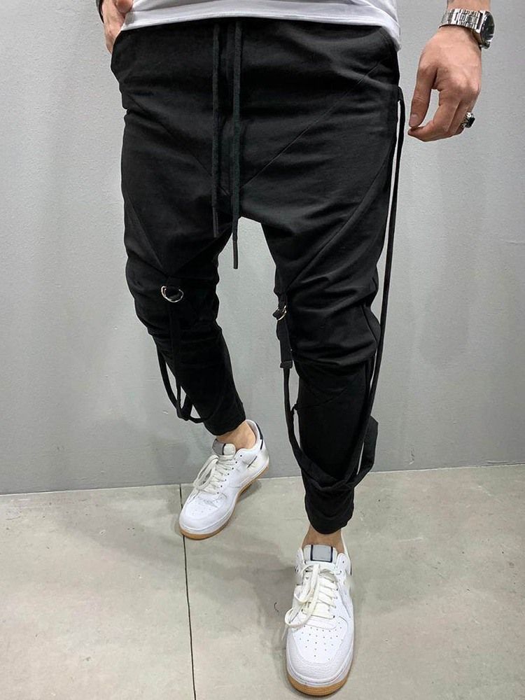 Männer Schlichte Bleistifthose Zum Schnüren Hip Hop Freizeithose