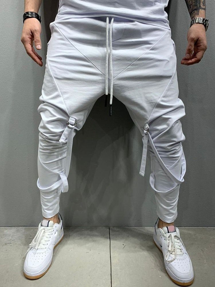 Männer Schlichte Bleistifthose Zum Schnüren Hip Hop Freizeithose