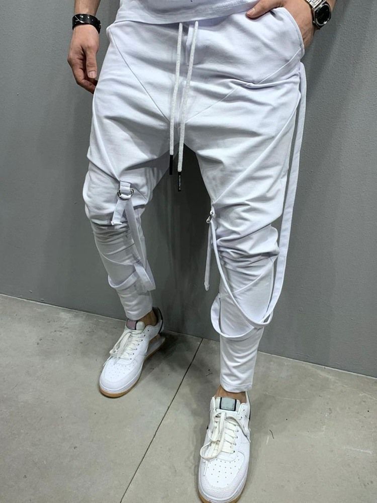 Männer Schlichte Bleistifthose Zum Schnüren Hip Hop Freizeithose