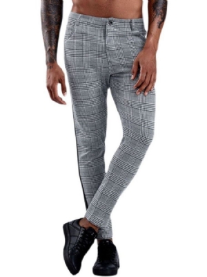 Patchwork Plaid Straight Herren Blazerhose