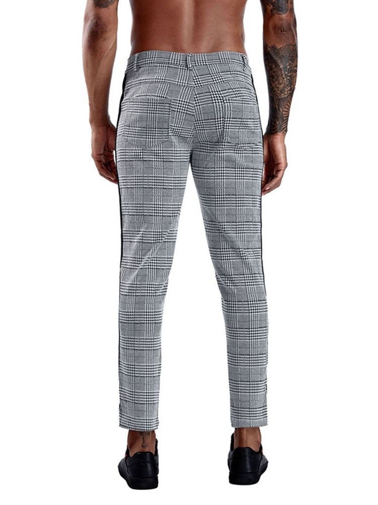 Patchwork Plaid Straight Herren Blazerhose