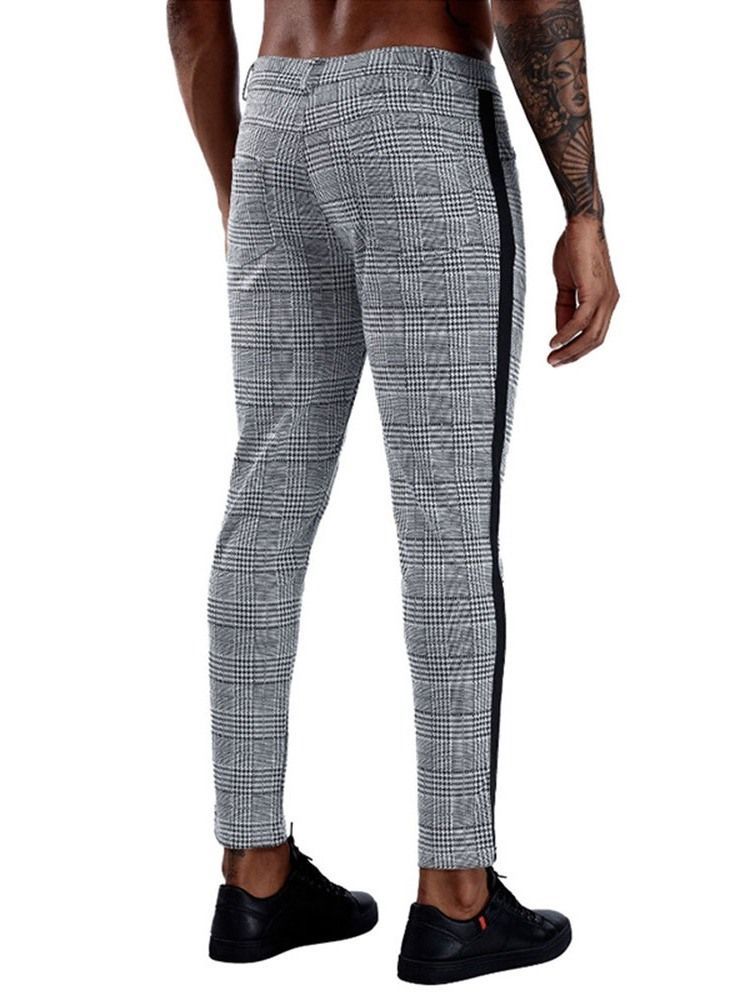 Patchwork Plaid Straight Herren Blazerhose