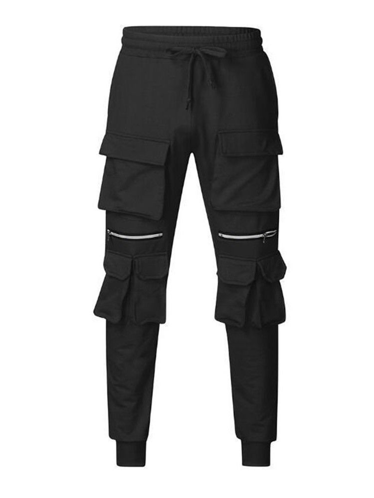 Pencil Pants Pocket Plain Hip Hop Herren Freizeithose