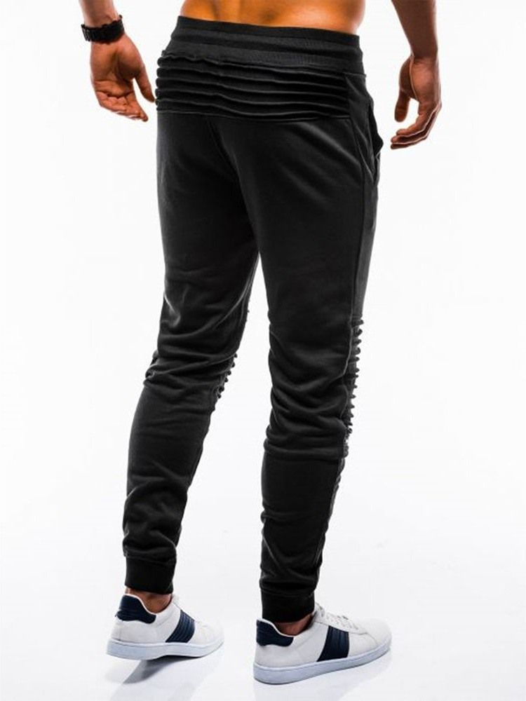 Plain Pocket Mid Waist Herren Freizeithose