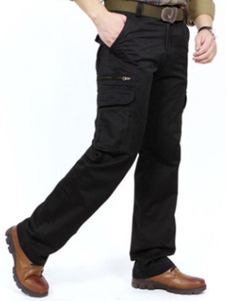 Plain Zipper European Herren Freizeithose