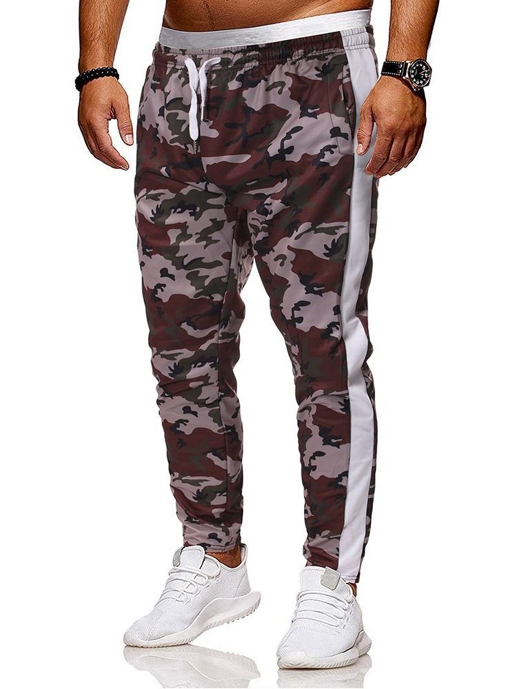 Pocket Camouflage Lace-up Herren Freizeithose