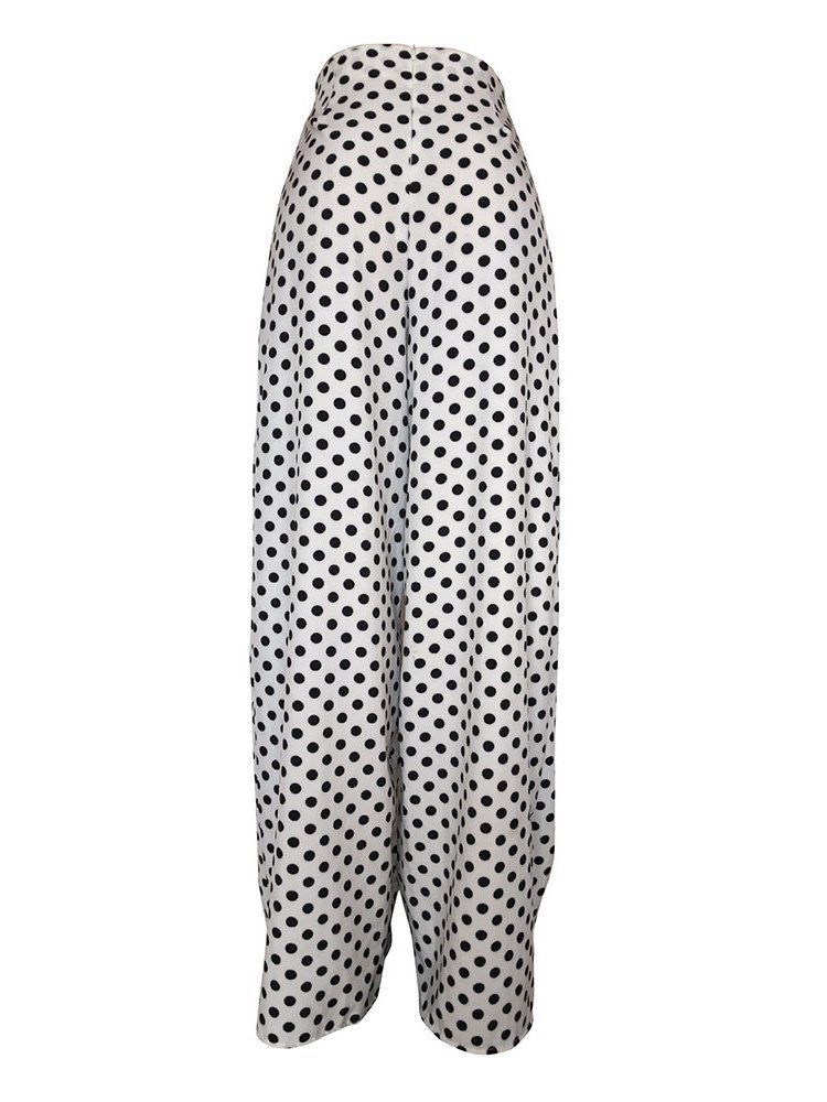 Polka Dots Wide Legs Print Damenhose