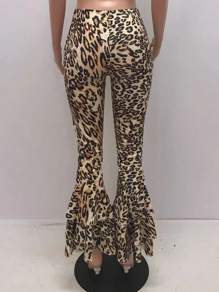 Schlanke 3d Leopard Schlaghose Für Damen In Voller Länge Freizeithose