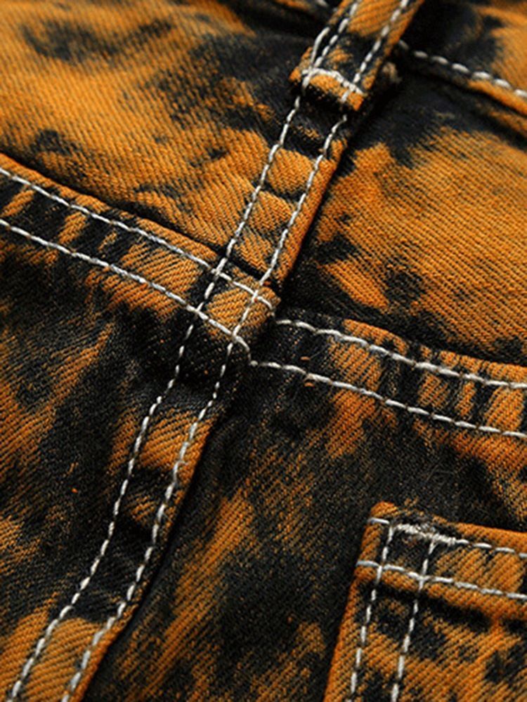 Unique Denim Holes Pocket Patched Casual Herrenhosen