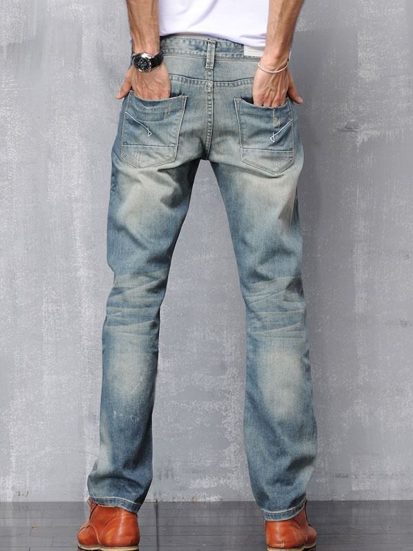 Worn Denim Casual Herrenhosen