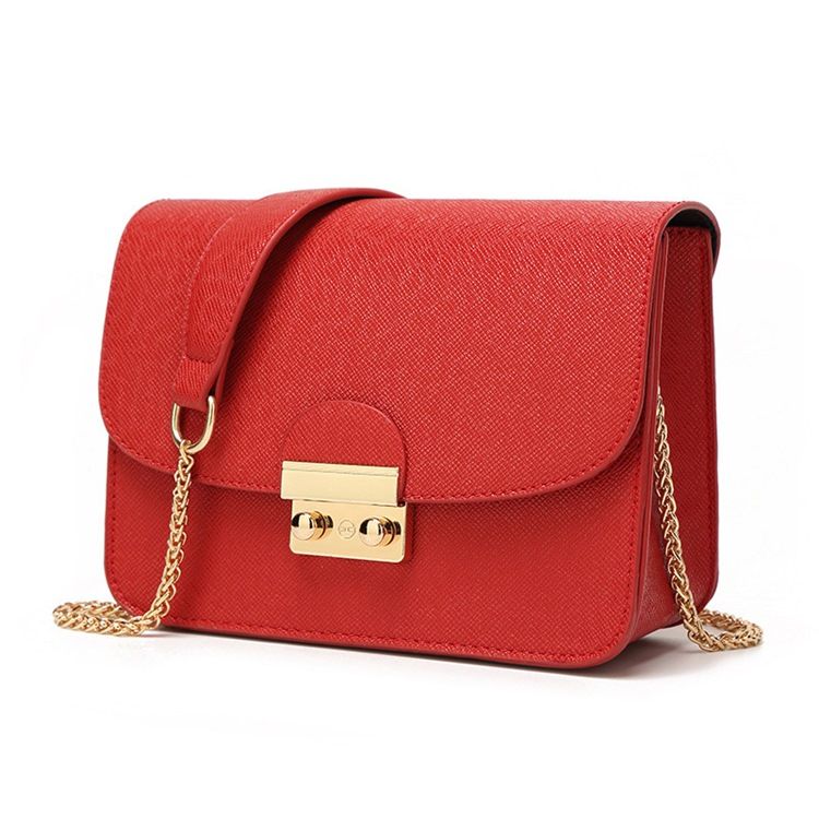 Pu Plain Chain Rectangle Crossbody Damentaschen