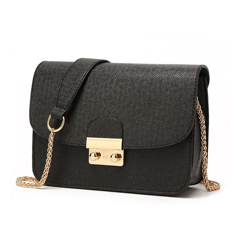 Pu Plain Chain Rectangle Crossbody Damentaschen