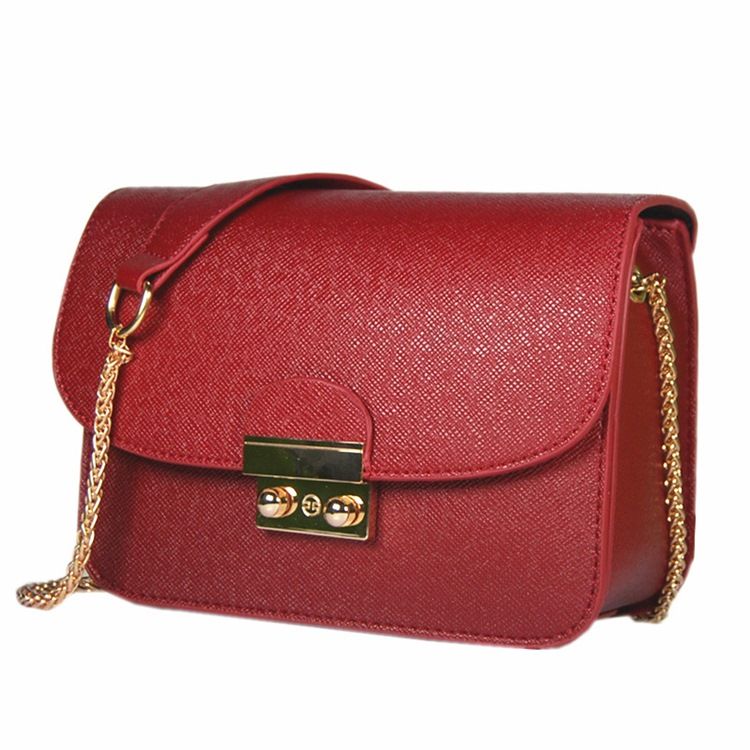 Pu Plain Chain Rectangle Crossbody Damentaschen