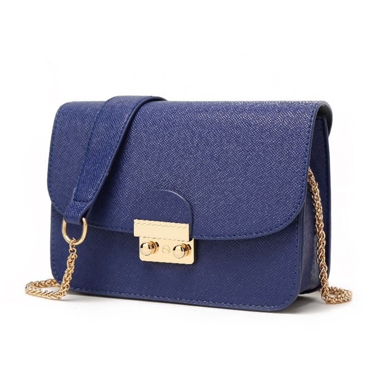 Pu Plain Chain Rectangle Crossbody Damentaschen