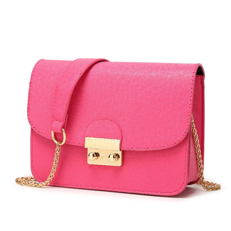 Pu Plain Chain Rectangle Crossbody Damentaschen