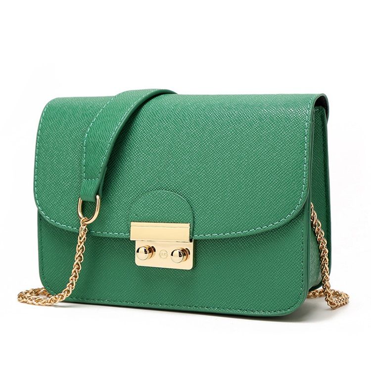 Pu Plain Chain Rectangle Crossbody Damentaschen