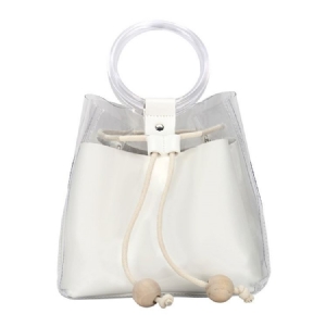 Pvc-plain European Barrel-shaped Crossbody Bags