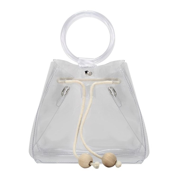 Pvc-plain European Barrel-shaped Crossbody Bags