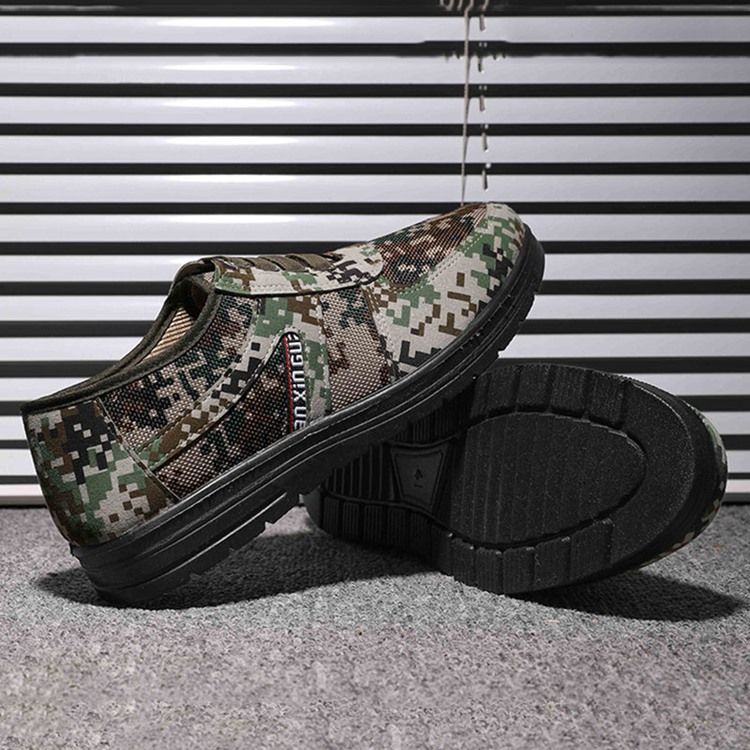 Camouflage Low-cut Upper Round Toe Herren Skateschuhe