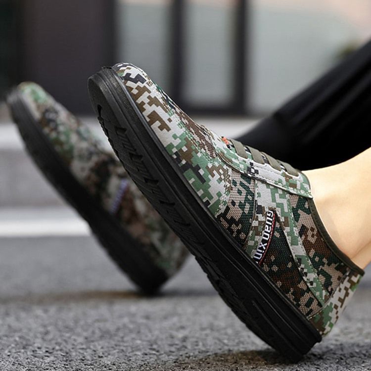 Camouflage Low-cut Upper Round Toe Herren Skateschuhe