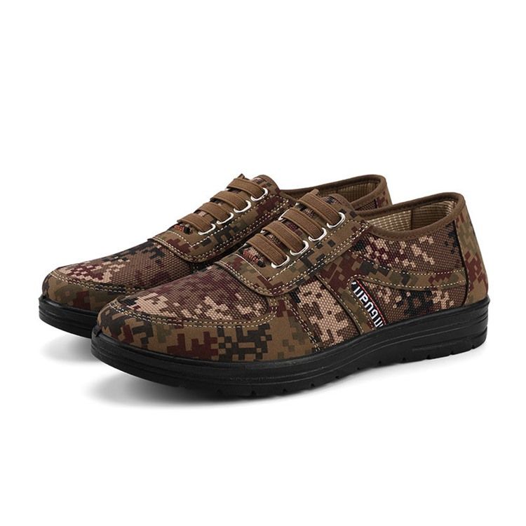 Camouflage Low-cut Upper Round Toe Herren Skateschuhe