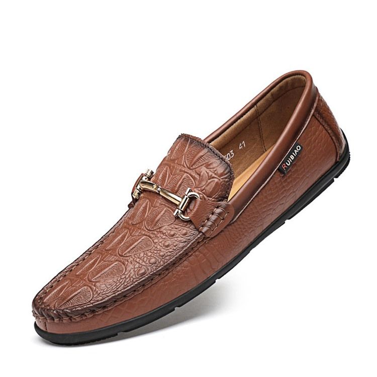 Einfarbige Low-cut Upper Slip-on Round Toe Herren-loafer