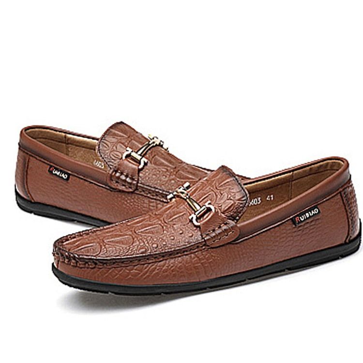 Einfarbige Low-cut Upper Slip-on Round Toe Herren-loafer