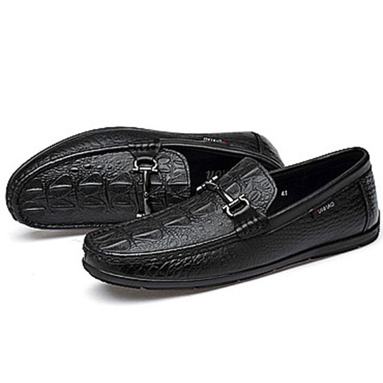 Einfarbige Low-cut Upper Slip-on Round Toe Herren-loafer