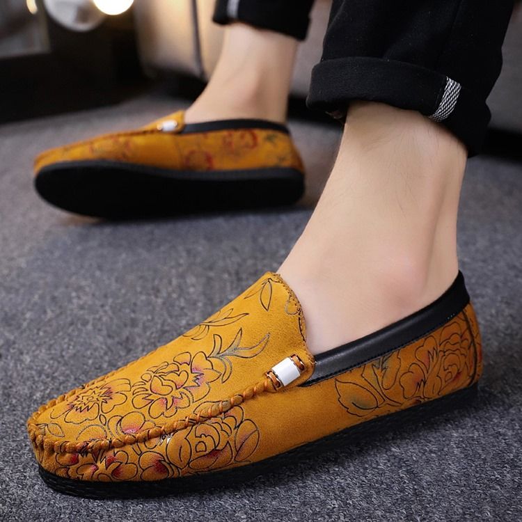 Floral Low-cut Upper Herren-loafer Lo