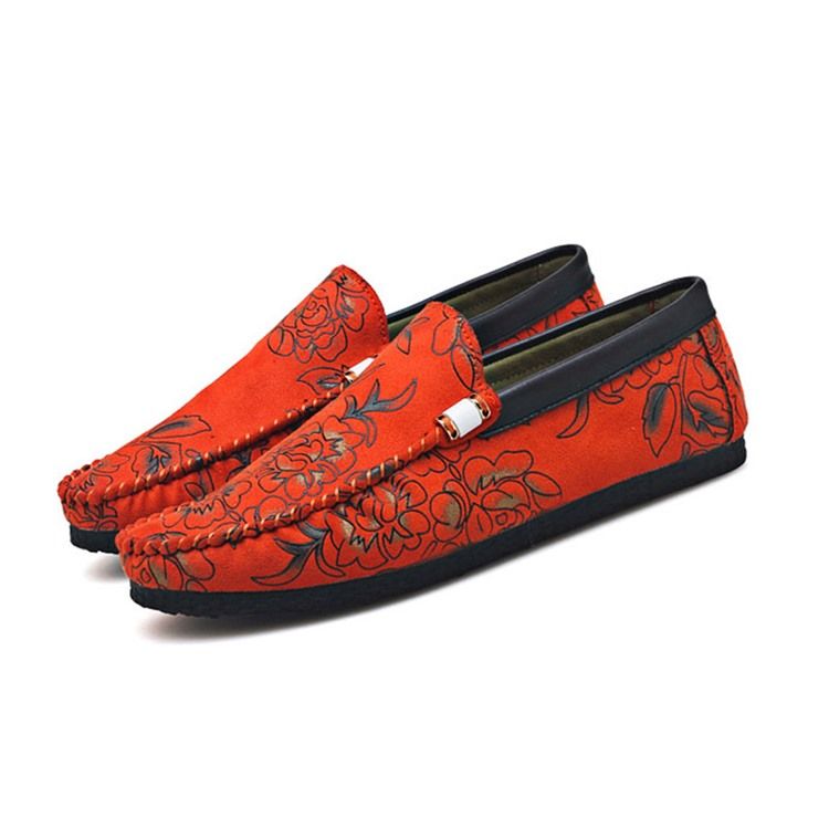 Floral Low-cut Upper Herren-loafer Lo