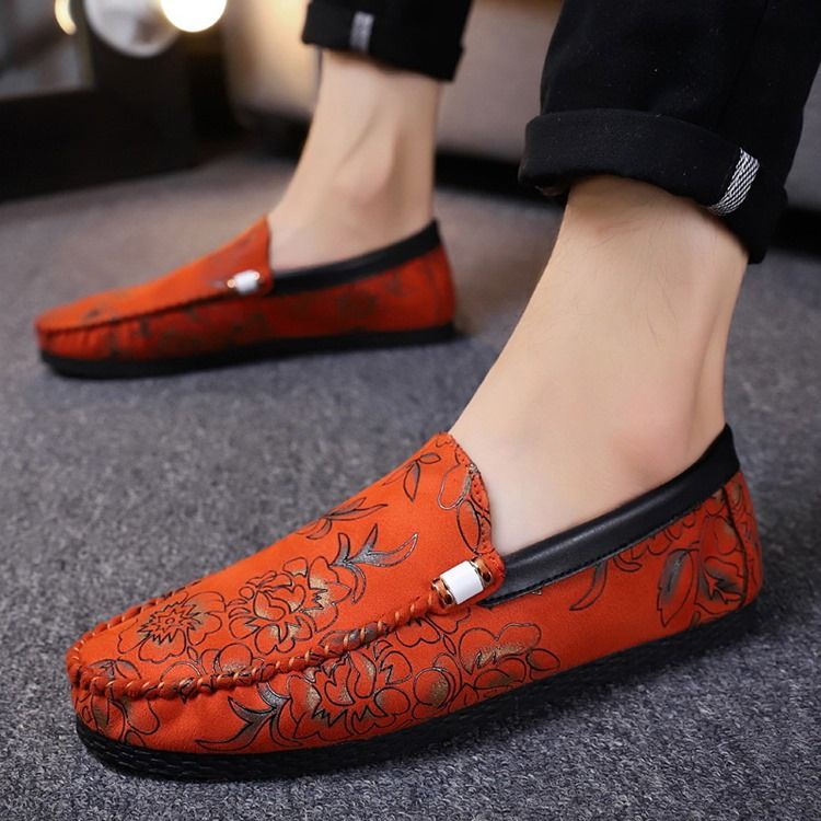 Floral Low-cut Upper Herren-loafer Lo