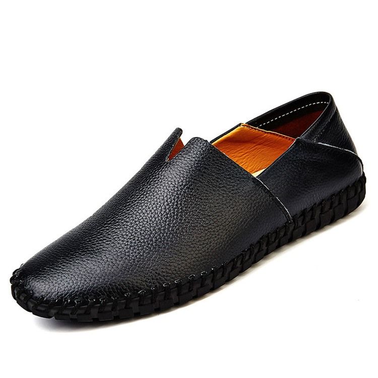 Herren Slip-on Plain Low-cut Upper Round Toe Freizeitschuhe