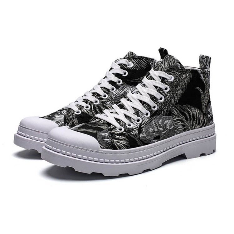 High-cut Upper Color Block Lace-up Round Toe Herren Skateschuhe