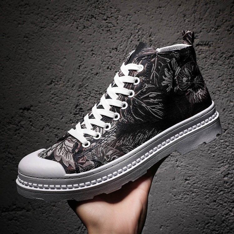 High-cut Upper Color Block Lace-up Round Toe Herren Skateschuhe