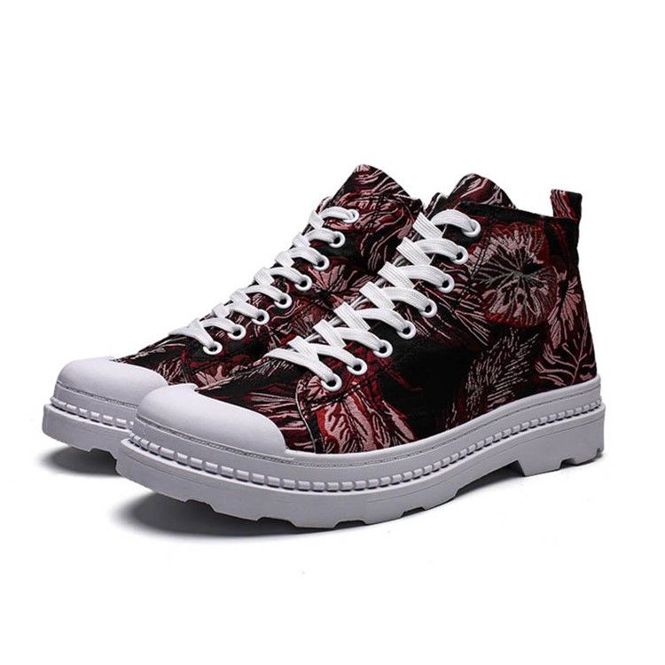 High-cut Upper Color Block Lace-up Round Toe Herren Skateschuhe