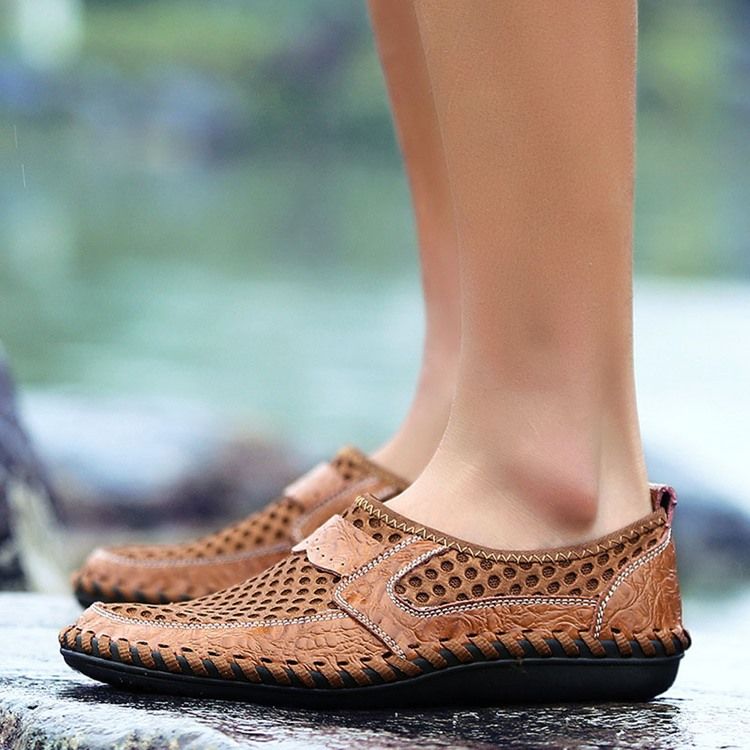 Mesh Hollow Slip-on Herrenschuhe