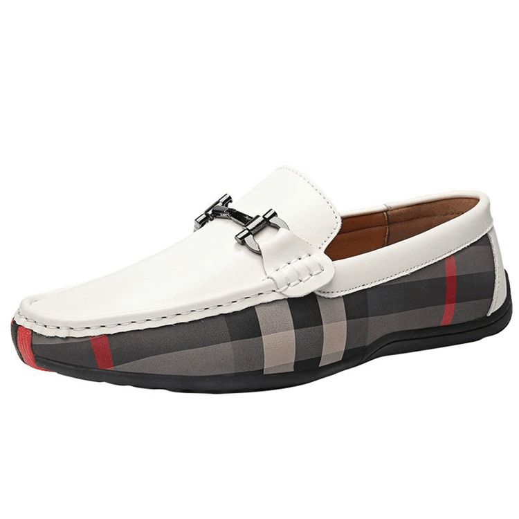 Plaid Slip-on Round Toe Herrenschuhe