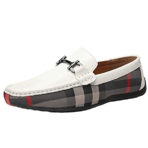 Plaid Slip-on Round Toe Herrenschuhe