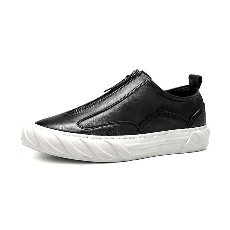 Plain Zipper Round Toe Herren Abendschuhe