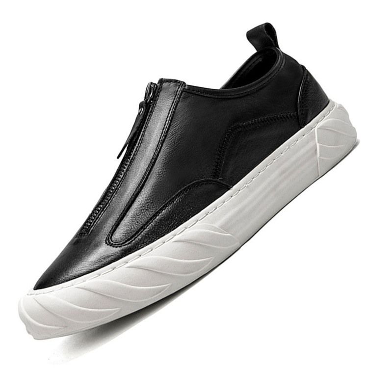 Plain Zipper Round Toe Herren Abendschuhe