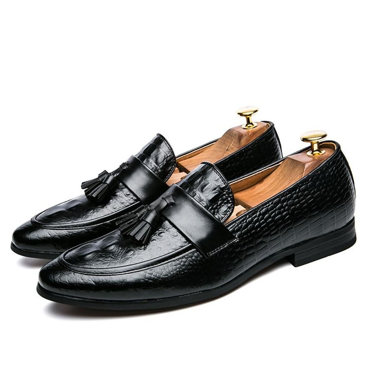 Pu Alligator Muster Fransen Slip-on Herren Loafer