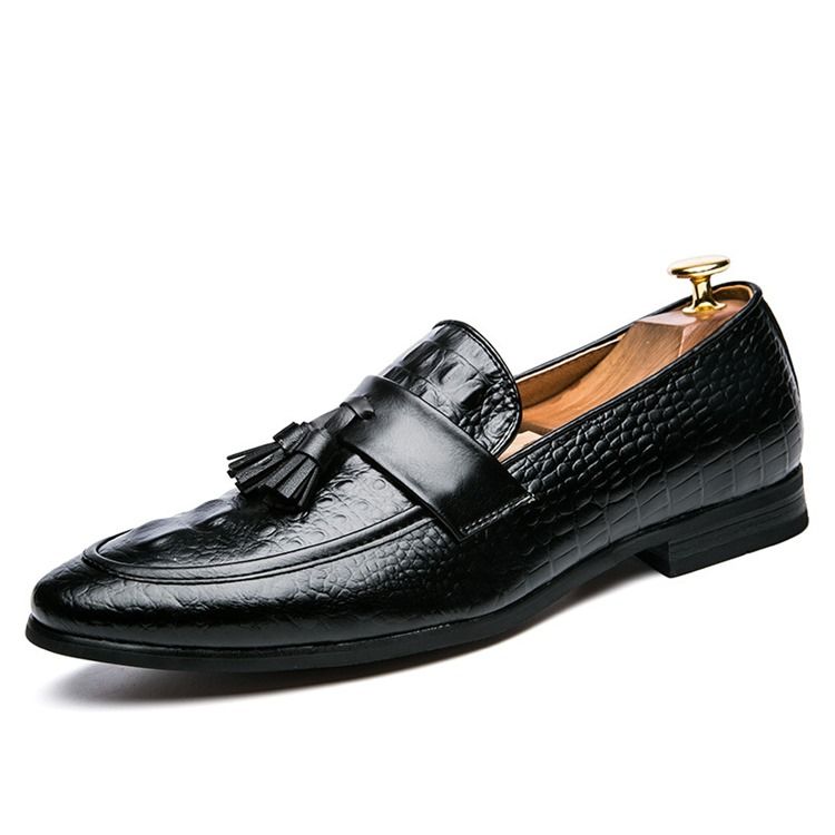 Pu Alligator Muster Fransen Slip-on Herren Loafer