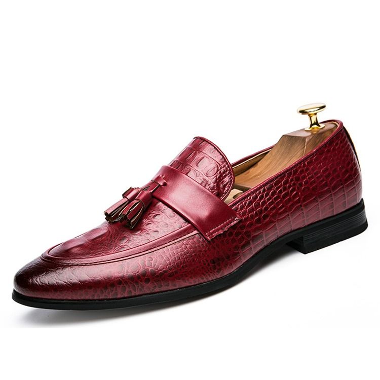 Pu Alligator Muster Fransen Slip-on Herren Loafer