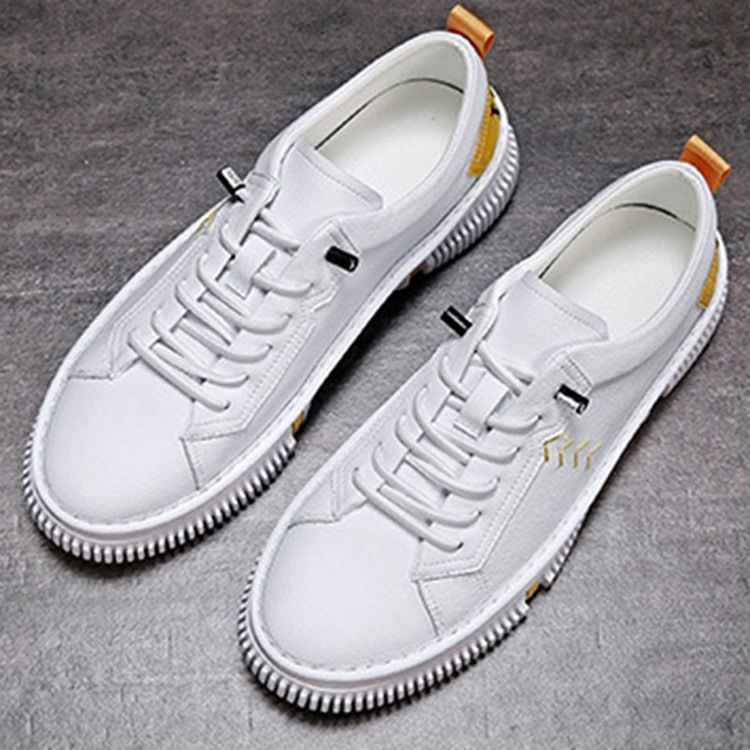 Pu Lace-up Color Block Round Toe Herren Skateschuhe