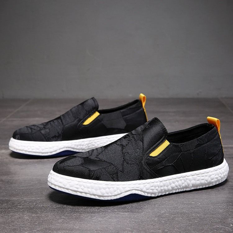 Pu Slip-on Color Block Round Toe Herren Skateschuhe