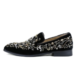 Rhinestone Round Toe Slip-on Herren Freizeitschuhe