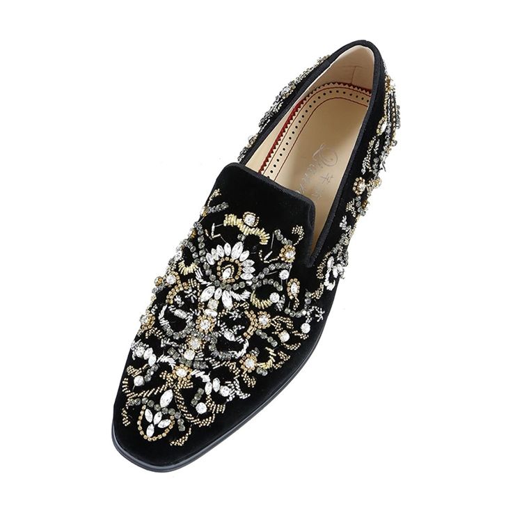 Rhinestone Round Toe Slip-on Herren Freizeitschuhe